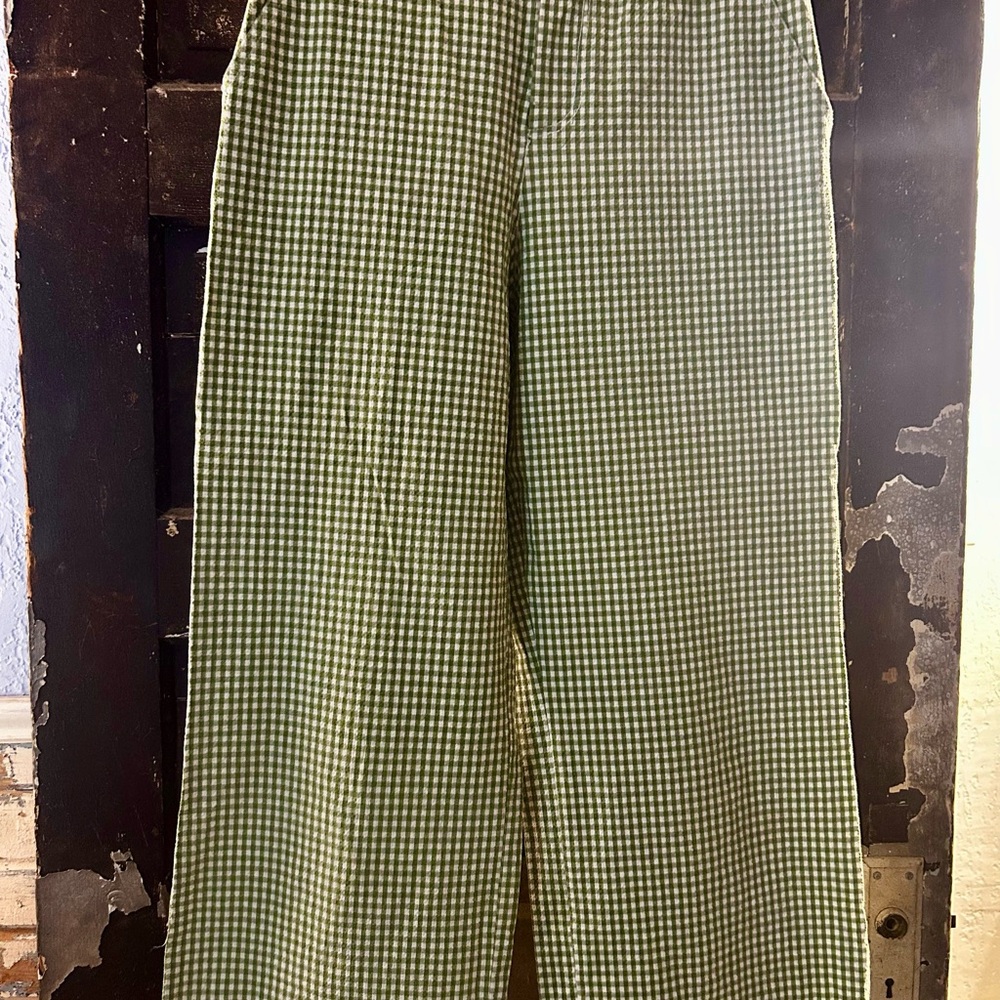 Zara Olive Checkered Trousers